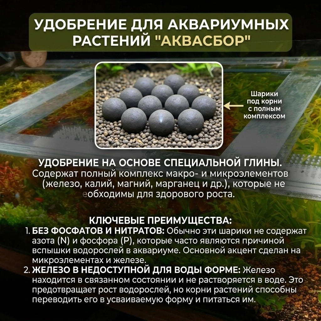 Удобрение для аквариумных растений АКВАСБОР (Шарики под корни)